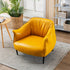 Kadar Leather Barrel Chair-Yellow Modern Leather Chair | Accent Chairs | Kinwell Furniture | Barrel Chairs